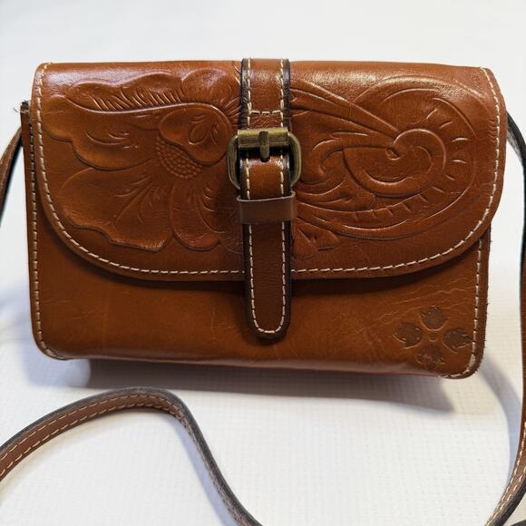 Patricia Nash Crossbody Bag Purse Womens Leather Tooled Floral Florence P06107 - Picture 2 of 12